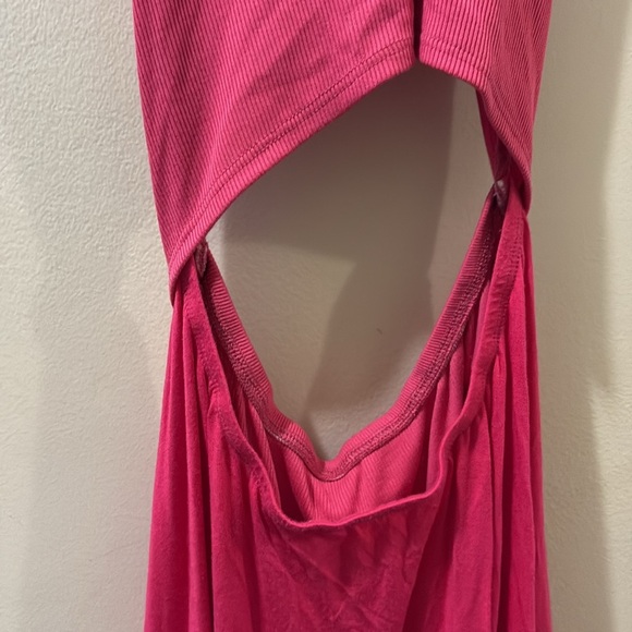 Free People Beach - Vibrant Pink Cutout Maxi Dress - large - Picture 3 of 6